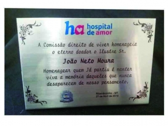 Placa para Homenagem com Base Dobrada