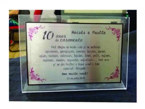 Placa para Homenagem com Base em Acrílico
