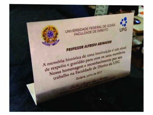 Placa para Homenagem com Base Dobrada