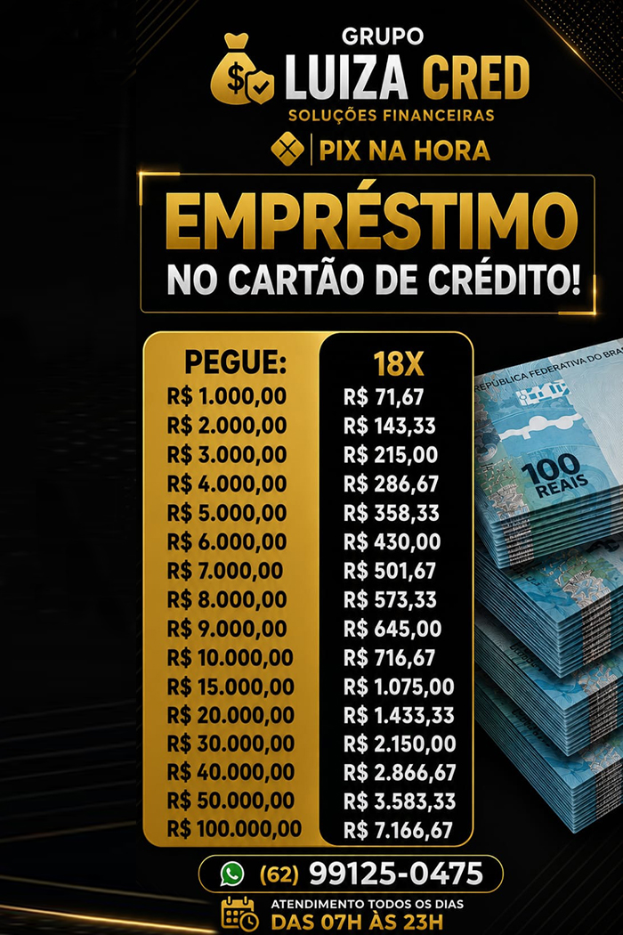 Empréstimo no Cartão de Crédito - Pague em até 18x
