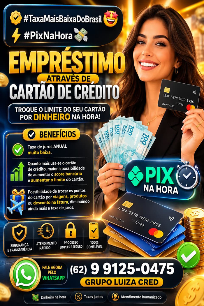 Empréstimo no Cartão de Crédito em Aparecida de Goiânia