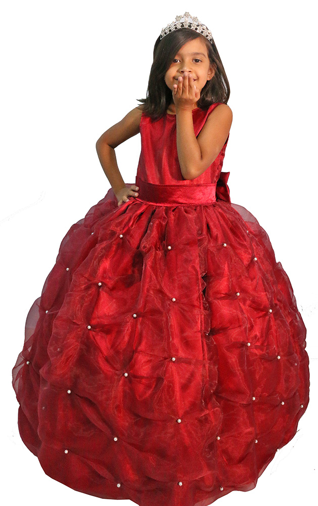 vestido de daminha vermelho