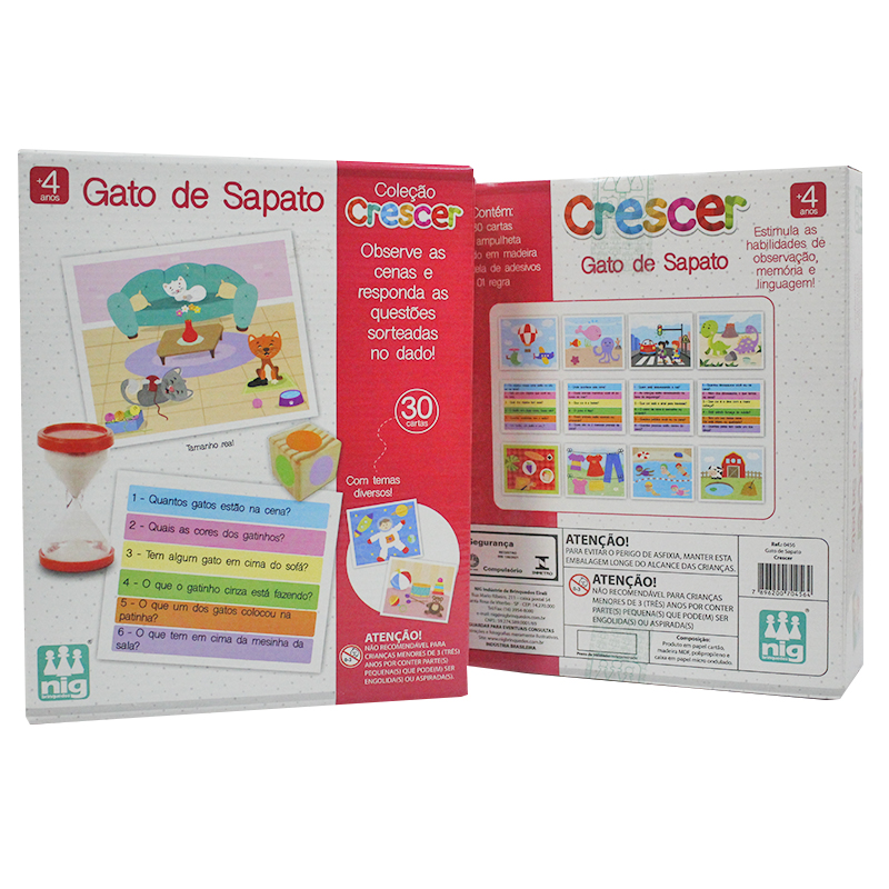 Jogo de Perguntas Gato de Sapato - 30 Cartas