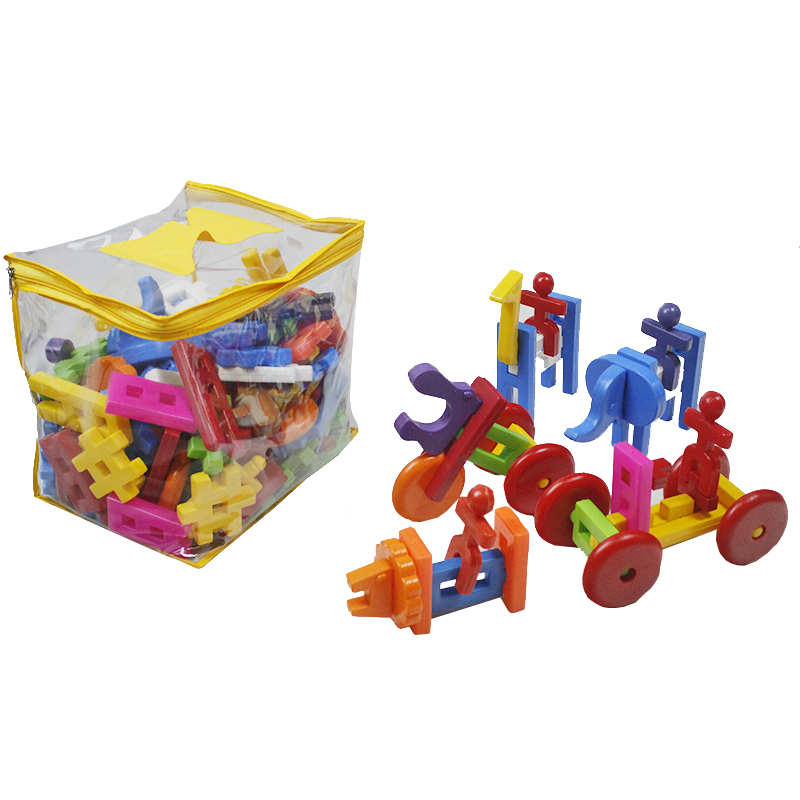 Kit Big Amiguinhos Zoo Blocks com 124 peças.