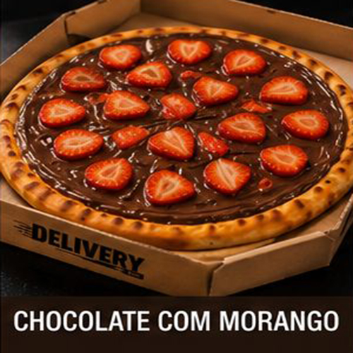 Pizza de Chocolate com Morango