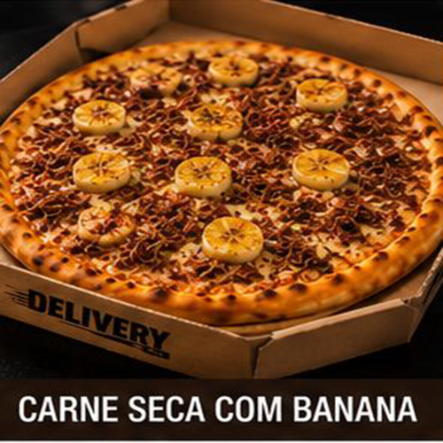 Pizza de Carne Seca com Banana
