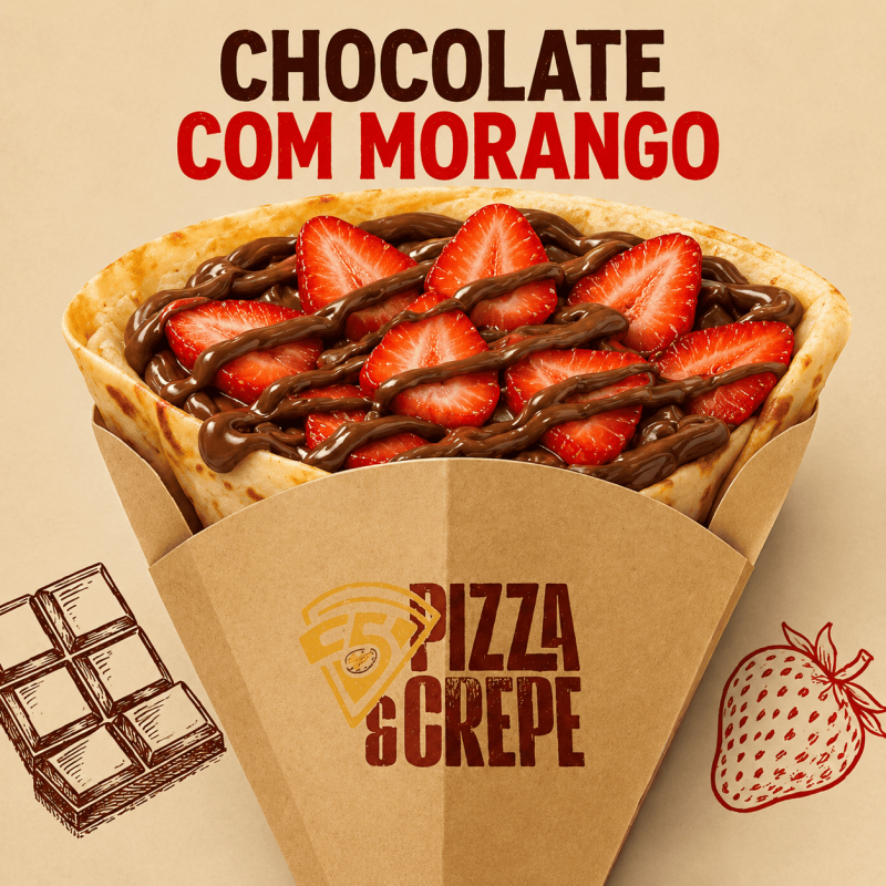 Crepe Francês de Chocolate com Morango
